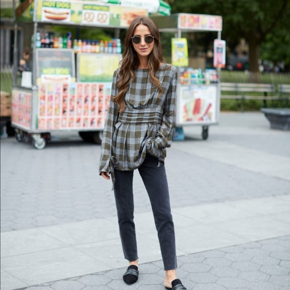 Something Navy For Nordstrom plaid open back - Picture 2 of 10